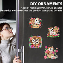 Load image into Gallery viewer, 6Pcs Acrylic 2D Flat Owls Diamond Painting Fridge Magnet for Fridge Whiteboard
