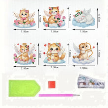 Load image into Gallery viewer, 6Pcs Acrylic 2D Flat Cloud Cats Diamond Painting Fridge Magnet for Fridge
