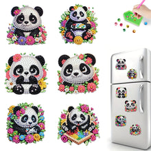 Load image into Gallery viewer, 6Pcs Acrylic 2D Flat Pandas Diamond Painting Fridge Magnet for Fridge Whiteboard
