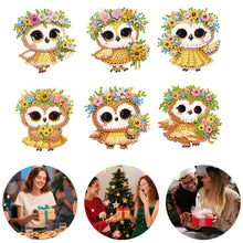 Load image into Gallery viewer, 6Pcs Acrylic 2D Flat Owl Girl Diamond Painting Fridge Magnet for Whiteboard
