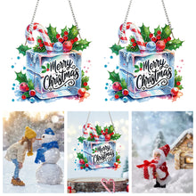 Load image into Gallery viewer, Xmas Theme 2D/Flat DIY Diamond Painting Art Pendant Wall Door Decoration
