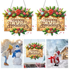 Load image into Gallery viewer, Xmas Theme 2D/Flat DIY Diamond Painting Art Pendant Wall Door Decoration
