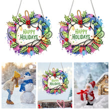 Load image into Gallery viewer, Xmas Theme 2D/Flat DIY Diamond Painting Art Pendant Wall Door Decoration
