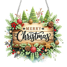 Load image into Gallery viewer, Xmas Theme 2D/Flat DIY Diamond Painting Art Pendant Wall Door Decoration
