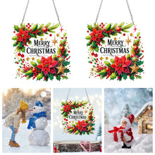 Load image into Gallery viewer, Xmas Theme 2D/Flat DIY Diamond Painting Art Pendant Wall Door Decoration
