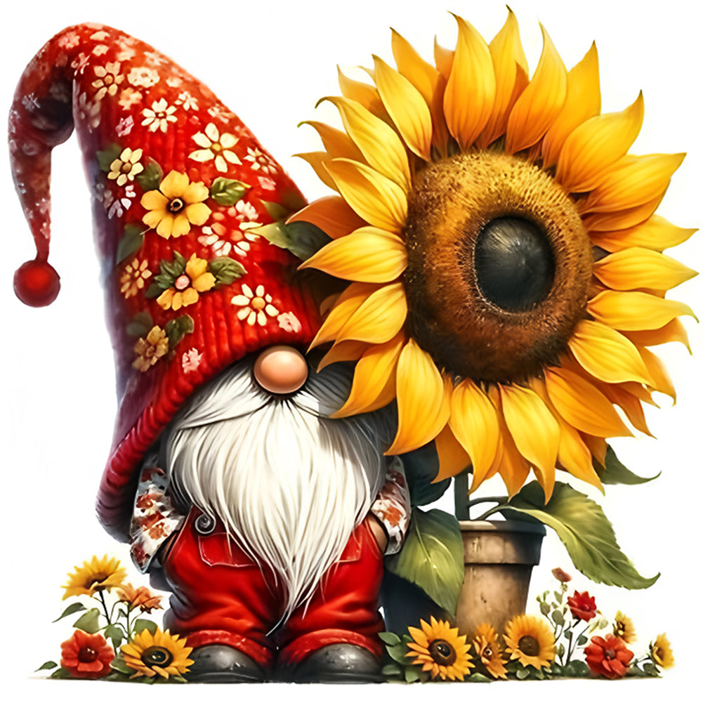 Diamond Painting - Full Round - Sunflower Gnome (30*30CM)