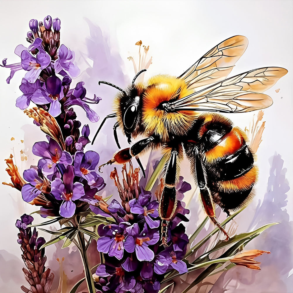 Diamond Painting - Full Round - Bee Flower (40*40CM)