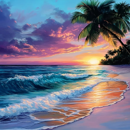 Diamond Painting - Full Round - Beach By The Sea (30*30CM)