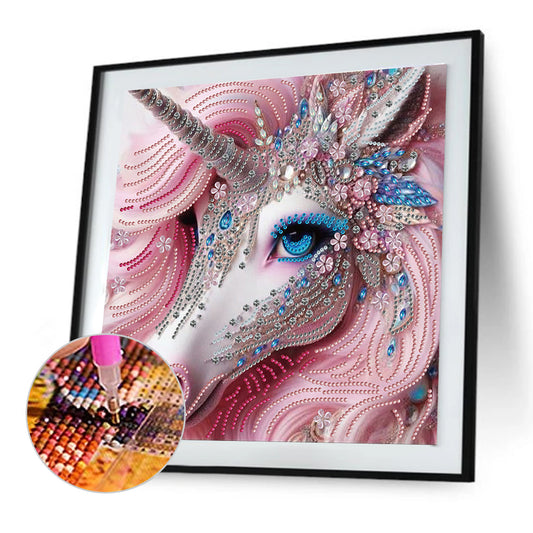 Diamond Painting - Partial Special Shaped - Unicorn (30*30CM)
