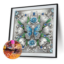 Load image into Gallery viewer, Diamond Painting - Partial Special Shaped - Butterfly And Flower (30*30CM)
