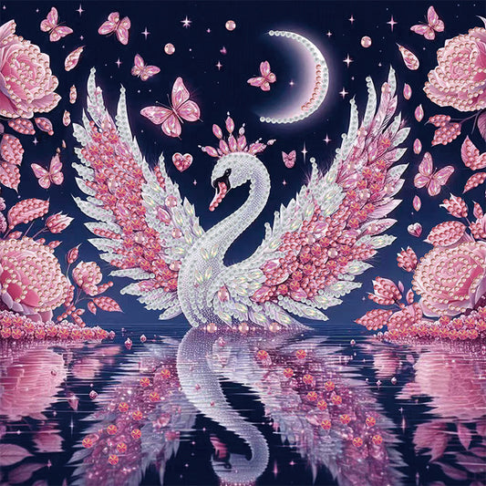 Diamond Painting - Partial Special Shaped - Swan (30*30CM)