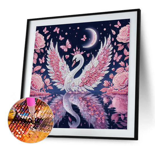 Diamond Painting - Partial Special Shaped - Swan (30*30CM)