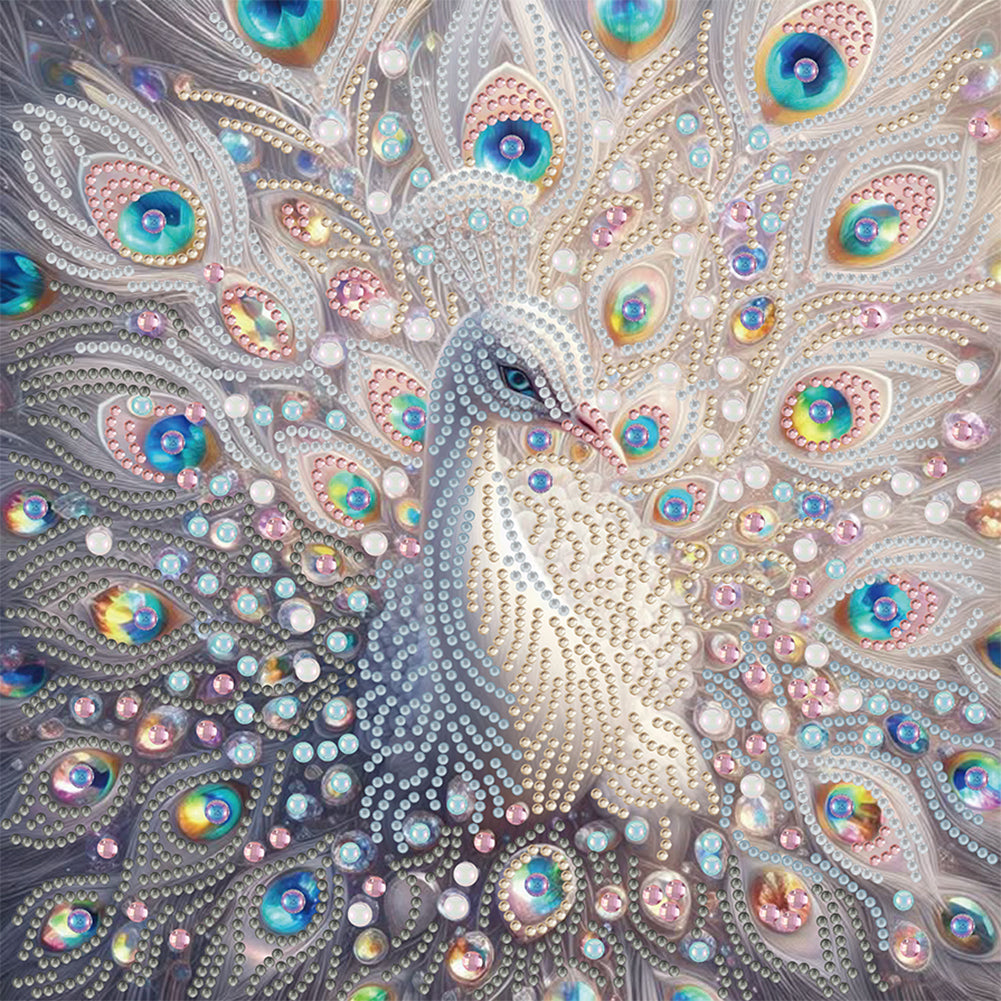 Diamond Painting - Partial Special Shaped - Peacock (30*30CM)