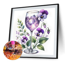 Load image into Gallery viewer, Diamond Painting - Full Round - Wine Glass And Purple Flower (30*30CM)
