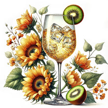 Load image into Gallery viewer, Diamond Painting - Full Round - Wine Glass And Sunflower (30*30CM)

