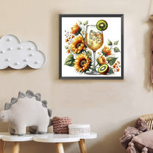 Load image into Gallery viewer, Diamond Painting - Full Round - Wine Glass And Sunflower (30*30CM)
