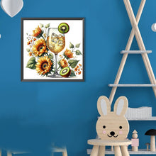 Load image into Gallery viewer, Diamond Painting - Full Round - Wine Glass And Sunflower (30*30CM)
