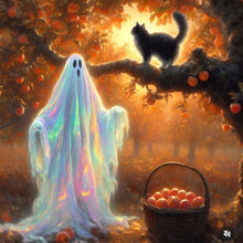 Load image into Gallery viewer, Diamond Painting - Full Round - Cat And Ghost Under The Apple Tree (40*40CM)
