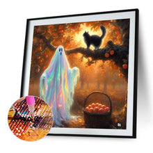 Load image into Gallery viewer, Diamond Painting - Full Round - Cat And Ghost Under The Apple Tree (40*40CM)

