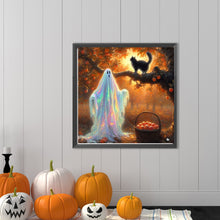 Load image into Gallery viewer, Diamond Painting - Full Round - Cat And Ghost Under The Apple Tree (40*40CM)
