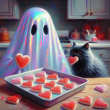 Load image into Gallery viewer, Diamond Painting - Full Round - Halloween Ghost And Love Dessert (40*40CM)
