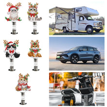 Load image into Gallery viewer, 5pcs 2D Flat Xmas Cat DIY Diamond Painting Shake Car Ornaments for Center Console

