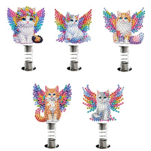 Load image into Gallery viewer, 5pcs 2D Flat Angel Cat DIY Diamond Painting Shake Car Ornaments for Center Console
