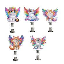 Load image into Gallery viewer, 5pcs 2D Flat Angel Cat DIY Diamond Painting Shake Car Ornaments for Center Console

