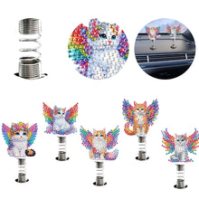 Load image into Gallery viewer, 5pcs 2D Flat Angel Cat DIY Diamond Painting Shake Car Ornaments for Center Console
