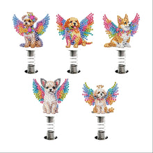 Load image into Gallery viewer, 5pcs 2D Flat Angel Dog DIY Diamond Painting Shake Car Ornaments for Center Console
