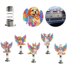 Load image into Gallery viewer, 5pcs 2D Flat Angel Dog DIY Diamond Painting Shake Car Ornaments for Center Console
