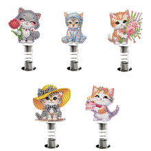 Load image into Gallery viewer, 5pcs 2D Flat Cat DIY Diamond Painting Shake Car Ornaments for Center Console
