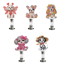 Load image into Gallery viewer, 5pcs 2D Flat Dog DIY Diamond Painting Shake Car Ornaments for Center Console
