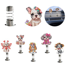 Load image into Gallery viewer, 5pcs 2D Flat Dog DIY Diamond Painting Shake Car Ornaments for Center Console
