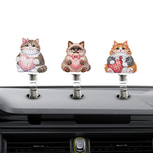 Load image into Gallery viewer, 5pcs 2D Flat Love Cat DIY Diamond Painting Shake Car Ornaments for Center Console
