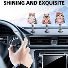 Load image into Gallery viewer, 5pcs 2D Flat Love Cat DIY Diamond Painting Shake Car Ornaments for Center Console
