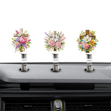 Load image into Gallery viewer, 5pcs 2D Flat Cross Flower DIY Diamond Painting Shake Car Ornaments for Center Console
