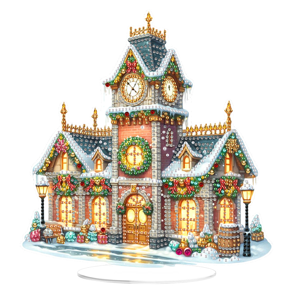 2D Flat Print Xmas Auditorium DIY Table Top Diamond Painting Ornament Kits Christmas