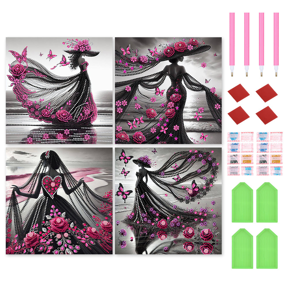 Diamond Painting - Partial Special Shaped - Elegant Lady (30*30CM)