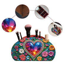 Load image into Gallery viewer, DIY Love Flower Design Wooden Diamond Painting Makeup Brush Storage Box Kit
