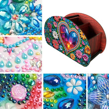 Load image into Gallery viewer, DIY Love Flower Design Wooden Diamond Painting Makeup Brush Storage Box Kit
