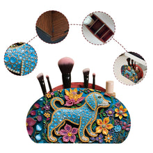 Load image into Gallery viewer, DIY Blue Puppy Design Wooden Diamond Painting Makeup Brush Storage Box Organizer
