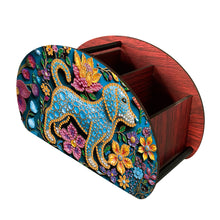 Load image into Gallery viewer, DIY Blue Puppy Design Wooden Diamond Painting Makeup Brush Storage Box Organizer
