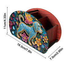Load image into Gallery viewer, DIY Blue Puppy Design Wooden Diamond Painting Makeup Brush Storage Box Organizer
