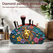 Load image into Gallery viewer, DIY Gem Lion Design Wooden Diamond Painting Makeup Brush Storage Box Organizer
