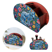 Load image into Gallery viewer, DIY Gem Wolf Design Wooden Diamond Painting Makeup Brush Storage Box Organizer
