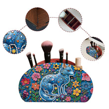 Load image into Gallery viewer, DIY Gem Wolf Design Wooden Diamond Painting Makeup Brush Storage Box Organizer
