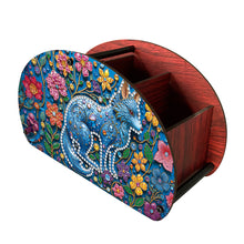 Load image into Gallery viewer, DIY Gem Wolf Design Wooden Diamond Painting Makeup Brush Storage Box Organizer
