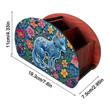 Load image into Gallery viewer, DIY Gem Wolf Design Wooden Diamond Painting Makeup Brush Storage Box Organizer
