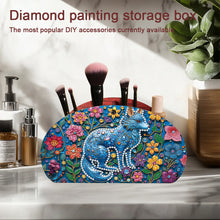 Load image into Gallery viewer, DIY Gem Wolf Design Wooden Diamond Painting Makeup Brush Storage Box Organizer
